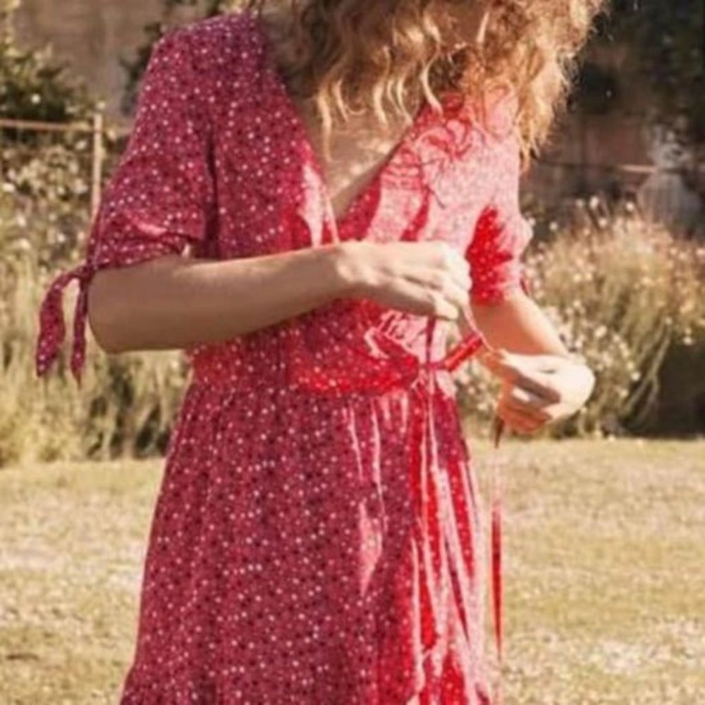 Auguste The Label Tie Sleeve Mini Dress